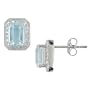 10K White Gold 1/5 ctw Diamond and Sky Blue Topaz Earrings H-I,I1-I2