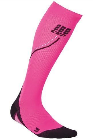 CEP Women's Progressive+ 2.0 Compression Run Socks (Size II (Calf 9.5-12-Inch), Flash Pink)