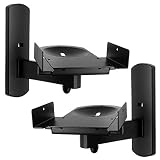 Side Clamping Bookshelf Monitor Speaker Wall Mounts Bracket with Tilt and Swivel