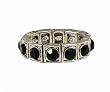 Ring - R38 - Swarovski (tm) Crystal Stretch - Square Style - Size Med ~ Jet Black