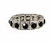Ring - R38 - Swarovski (tm) Crystal Stretch - Square Style - Size Med ~ Jet Black