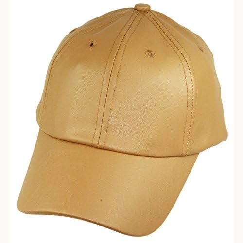 Unisex Faux Leather Baseball Cap (Camel)