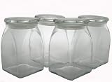 Libbey 77440 Big Mouth 70-Ounce Round-Shaped Storage Jars, Set of 4