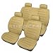 8 Pc Pcs Universal Beige Cream Leather Look Car Seat Covers Full Set