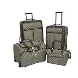 American Flyer AF Signature 4-Piece Luggage Set - Brown