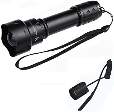 Skysted X20 IR 38mm Zoomable Lens Long Range Infrared Light Night Vision Flashlight Torch (Flashlight+Pressure Switch)