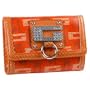 Women's Naomi Orange Signature Printed Synthetic Leather Tri-Fold Wallet: Orange Tri-Fold Wallet
