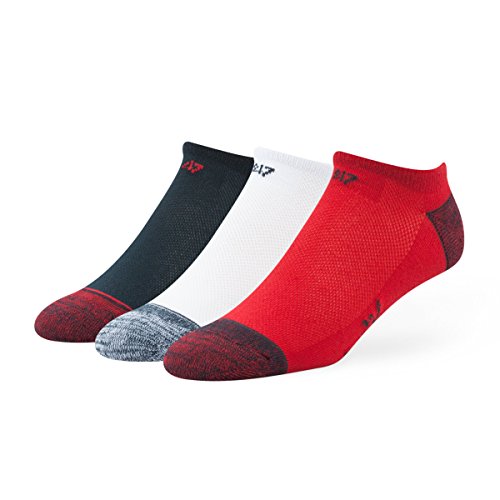 MLS New York Red Bulls Men's Blade Motion No-Show Socks (3 Pack), Large