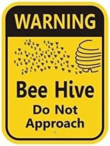 Warning Bee Hive Do Not Approach Sign, 5" X 3.5"