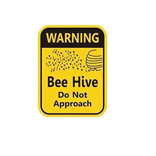 Warning Bee Hive Do Not Approach Sign, 5" X 3.5"