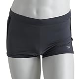 Speedo Men's Fashion Xtra Life Lycra Solid Striped Shoreline Square Leg Swimsuit