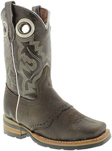Veretta Boots - Boy's Brown Durable Work Style Cowboy Boots Square Toe 9 Toddler