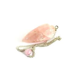 Rose Quartz Crystal Gemstone Pendulum, Metaphysical Dowsing Tool