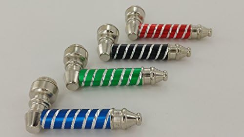 Metal Tobacco Accessory - Rope Design - (2.75") with Built-in Screen and Screw On Cap - 4 Color Multipack (Black, Blue, Green, Red)