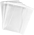 Generic Flat Cellophane Bags with Adhesive Closure, 5" W x 7" L, 100 Pack