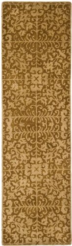 Safavieh Antiquities Collection AT411A Handmade Gold and Beige Hand-spun Wool Area Runner, 2-Feet 3-Inch by 10-Feet