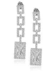 CZ by Kenneth Jay Lane "Trend Collection" 10 cttw Pave Link with EC Drop Earrings