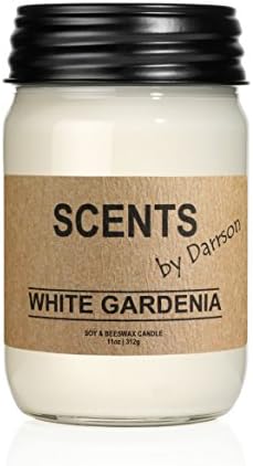 WHITE GARDENIA - Original Mason Jar Soy Candle - 50+ Hours of Fragrance - Made in USA From All Natural Products - THE PERFECT GIFT