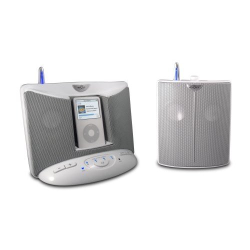 EOS 100T1R Wireless Audio System with Universal iPod Docking Base and Remote Speaker (White)
