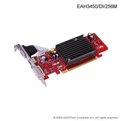 Childrens Toyshop  Computer : ASUS EAH3450/DI - Graphics adapter - Radeon HD 3450 - PCI Express 2.0 x16 low profile - 256 MB DDR2 - Digital Visual Interface (DVI), HDMI ( HDCP ) - TV out - retail