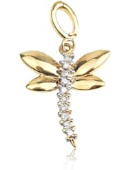 10k Yellow Gold Diamond Accent Embellished Dragonfly Multipurpose Charm