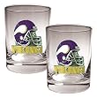 NFL Minnesota Vikings Two Piece Rocks Glass Set - Helmet Logo