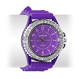 AIO Bling Dame De Cristal De Silicone Bracelet Montre Sport - Violet