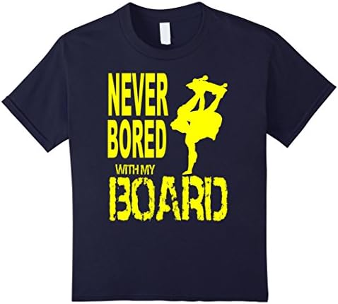Kids Never Bored with my Skateboard T-Shirt 6 Navy