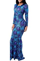 Sexy Turtleneck Mermaid Polyester/Spandex Sleeveless General Print Maxi Dress 