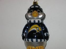 BUFFALO SABRES 5 1/2" tall and 3" wide Blown Glass Penguin CHRISTMAS ORNAMENT