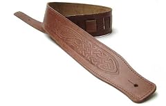 Dark Brown Leather Guitar Strap for Electric/Acoustic/Bass Guitar