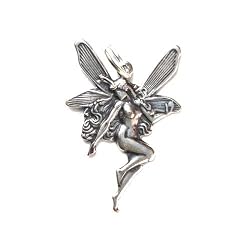 Brass Based Small Fairy Fashion Pendant, Antique Silver Color Plating with Cable Choker