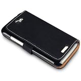 HTC ONE X HANDY DELUXE LEDER TASCHE CASE H�LLE IN SCHWARZ, COVERT RETAIL VERPACKUNGvon "COVERT"
