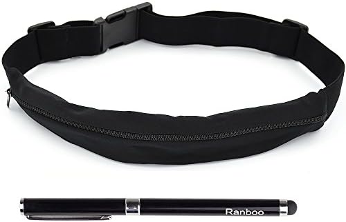 NYZ Sport Run Pack Belly Waist Bum Bag Fitness Running Jogging Pouch Belt for Iphone 6 , Iphone 6 Plus , Samsung Note 4 , Note 3 , S5 , S4 ,Note Edge,google Nexus 5 ,Lg G2 / Lg G3 / Sony Xperia Z2 Z3 ,,Htc One Max M7 M8,moto X , Nokia Lumia 1020/920/925/929/930 and More+ Free 2 in 1 Stylus (Black)