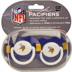 Minnesota Vikings Pacifiers 2 Pack Safe BPA Free