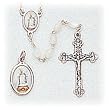 Mother of Pearl Rosary - Our Lady of Providence - 7mm Faux Mother of Pearl Beads - 18in. Chain - Center Piece with Matching Pendant - Gift Box Included - IMPORTED FROM ITALY