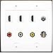 RiteAV 3 Port HDMI 1 x Coax Cable TV 3 RCA Composite USB Wall Plate