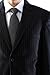 Men's Single Breasted Two Button Navy Pinstripe Dress Suit