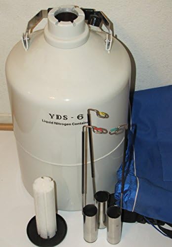 20l Liquid Nitrogen Ln2 Storage Tank, Cryo Container Dewar, with Canisters &amp; Strap