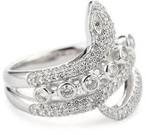 Nicky Hilton Sterling Silver Double Row Snake Ring, Size 7