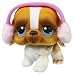 Hasbro - Poup�es - Petshop Single B - le chien avec les caches oreilles rose
