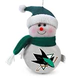 Pack of 3 NHL San Jose Sharks Plush Snowman Christmas Ornaments 6"