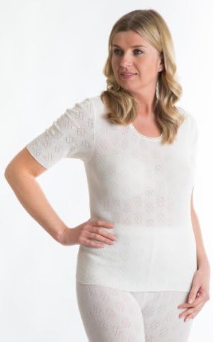 Senorita Ladies Thermal Short Sleeved Vest - Warm & Seamless - Size OS, White