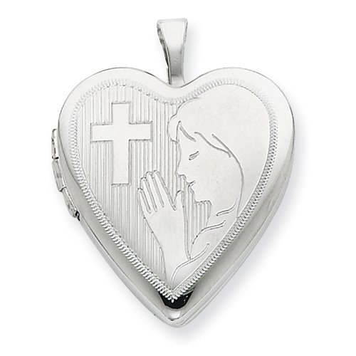 Sterling Silver 20mm Girls Communion Heart Locket