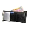 Geldb�rse Portemonnaie Geldbeutel echt Leder schwarz Querformat Neu
