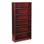 6 Shelf Bookcase, 36Wx11-1/2Dx72-5/8H, Mahogany