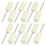 uxcell　ボブ　研削ヘッド　フェルト　46mm全長　ホワイト　円筒形　12個