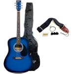 Full Size Acoustic Guitar with Carrying Bag - Blue
