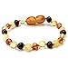Genuine Natural Baltic Amber Baby Kids Teething Bracelet/Anklet Multicolour4 Baroque By Amber Corner