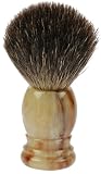 Fantasia - 9123 - Blaireau - Blaireau véritable - Manche plastique - Crème - Hauteur 9.5 cm (Import Allemagne)